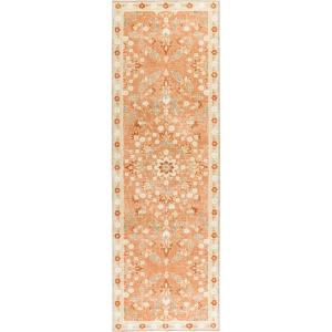 Martha Stewart x SAFAVIEH Machine Washable Area Rug Collection – 5′ x 8′, Rust & Beige, Slip Resistant & Easy Cleaning, Ideal for Ideal for Living Room, Bedroom, Dining Space (MSRW184Q)(Rust/Beige)