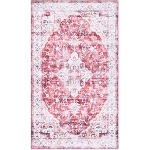 Martha Stewart x SAFAVIEH Machine Washable Area Rug Collection – 5′ x 8′, Rust & Gold, Slip Resistant & Easy Cleaning, Ideal for Ideal for Living Room, Bedroom, Dining Space (MSRW156Q)(Rust/Gold)