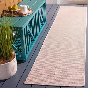 Martha Stewart x SAFAVIEH Outdoor Area Rug Collection – 6’5″ Round, Navy, Weather Resistant & Washable, Ideal for Patio, Backyard, Mudroom, Deck, Dining Space (MSR4490N)(Beige/Terracotta)