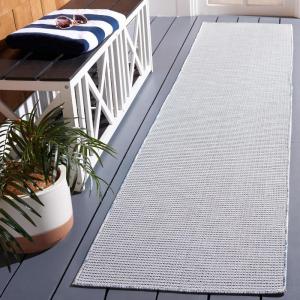 Martha Stewart x SAFAVIEH Outdoor Area Rug Collection – 6’5″ Round, Navy, Weather Resistant & Washable, Ideal for Patio, Backyard, Mudroom, Deck, Dining Space (MSR4490N)(Navy)