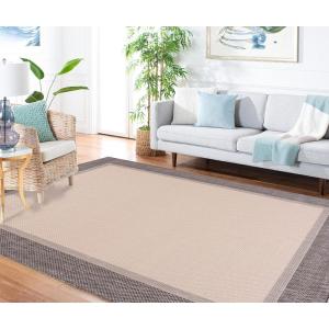 Martha Stewart x SAFAVIEH Outdoor Area Rug Collection – 8′ x 10′, Camel & Brown , Weather Resistant & Washable, Ideal for Patio, Backyard, Mudroom, Deck, Dining Space (MSRO386T)(Camel/Brown)
