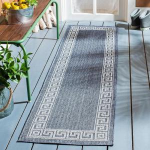 Martha Stewart x SAFAVIEH Outdoor Area Rug Collection – 8′ x 10′, Grey, Weather Resistant & Washable, Ideal for Patio, Backyard, Mudroom, Deck, Dining Space (MSRO331F)(Grey/Cream)