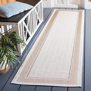 Martha Stewart x SAFAVIEH Outdoor Area Rug Collection – 8′ x 10′, Ivory & Grey, Weather Resistant & Washable, Ideal for Patio, Backyard, Mudroom, Deck, Dining Space (MSRO317F)(Ivory/Beige)