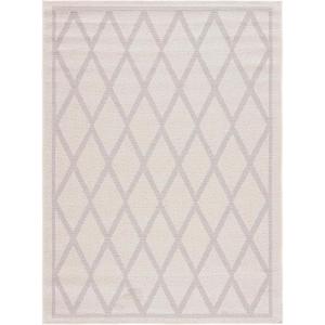 Martha Stewart x SAFAVIEH Outdoor Area Rug Collection – 8′ x 10′, Ivory & Light Grey, Weather Resistant & Washable, Ideal for Patio, Backyard, Mudroom, Deck, Dining Space (MSRO805A)(Ivory/Light Grey)