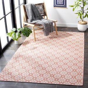 Martha Stewart x SAFAVIEH Outdoor Area Rug Collection – 8′ x 10′, Terracotta, Weather Resistant & Washable, Ideal for Patio, Backyard, Mudroom, Deck, Dining Space (MSR4491S)