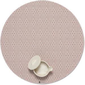 Martha by Martha Stewart | Chilewich Boxwood Placemats in Wheat – Set of 4 – Easy Care Woven Tabletop Textiles – Indoor/Outdoor – 15″ Round(Burnt Coral)