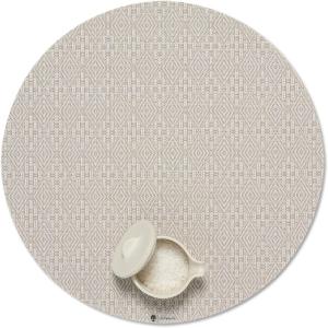 Martha by Martha Stewart | Chilewich Boxwood Placemats in Wheat – Set of 4 – Easy Care Woven Tabletop Textiles – Indoor/Outdoor – 15″ Round(Flax)