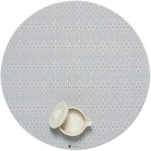 Martha by Martha Stewart | Chilewich Boxwood Placemats in Wheat – Set of 4 – Easy Care Woven Tabletop Textiles – Indoor/Outdoor – 15″ Round(Sea)