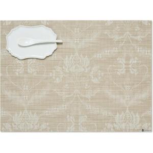 Martha by Martha Stewart | Chilewich Damask Placemats in Burnt Coral – Set of 4 – Easy Care Woven Tabletop Textiles – Indoor/Outdoor – 18.5″ x 13.5″ Rectangle(Flax)
