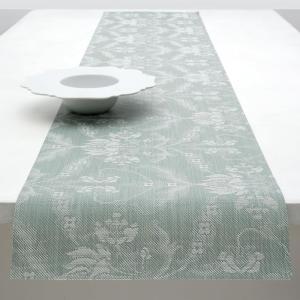 Martha by Martha Stewart | Chilewich Damask Table Runner in Abalone – Easy Care Woven Textile – Indoor/Outdoor – Stain/Fade Resistant – 14″ x 72″(Abalone)