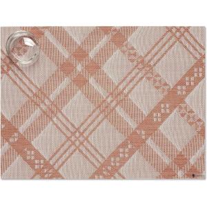 Martha by Martha Stewart | Chilewich Ribbons Placemats in Burnt Coral – Set of 4 – Easy Care Woven Tabletop Textiles – Indoor/Outdoor – 18.5″ x 13.5″ Rectangle(Burnt Coral)