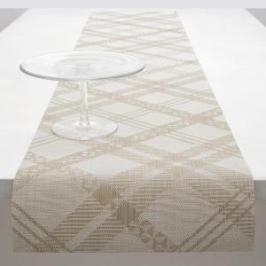 Martha by Martha Stewart | Chilewich Ribbons Table Runner in Burnt Coral – Easy Care Woven Textile – Indoor/Outdoor – Stain/Fade Resistant – 14″ x 72″(Flax)