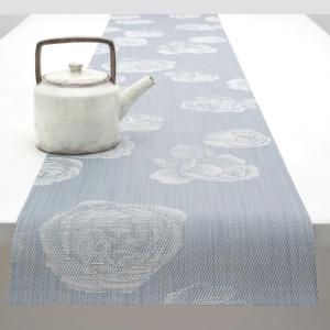 Martha by Martha Stewart | Chilewich Rosette 14”x72” Table Runner in Flax(Sea)