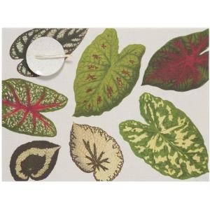 Martha by Martha Stewart | Chilewich Scattered Leaf Placemat – Set of 4 – Easy Care Woven Tabletop Textile – Indoor/Outdoor – 18.5″ x 13.5″ Rectangle