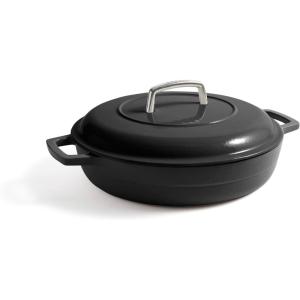 Martha by Martha Stewart 5 QT European Enameled Cast Iron Dutch Oven w/Lid – Cobblestone(Obsidian)