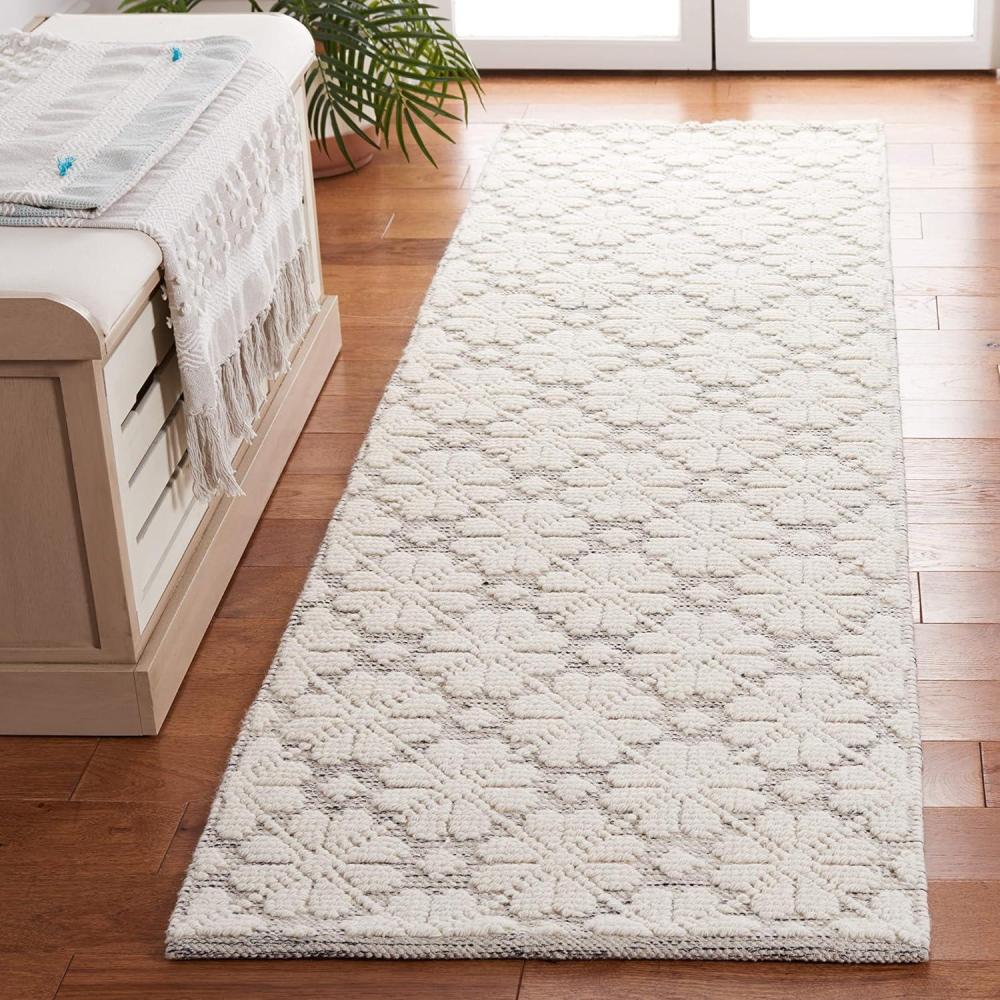 imageMartha Stewart x SAFAVIEH Area Rug Collection  8 x 10 Ivory Handmade Wool Ideal for Living Room Bedroom Office Dining Space MSR3503AIvoryGrey