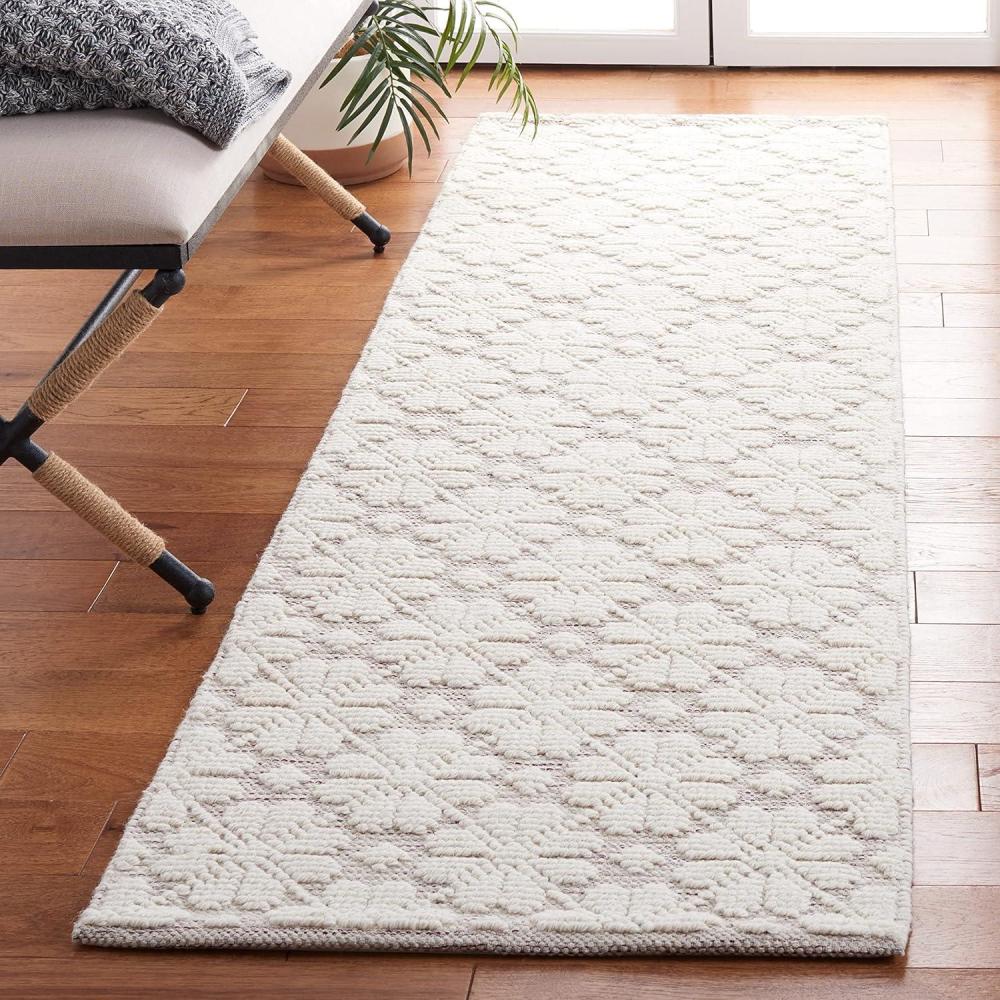 imageMartha Stewart x SAFAVIEH Area Rug Collection  8 x 10 Ivory Handmade Wool Ideal for Living Room Bedroom Office Dining Space MSR3503AIvoryRed