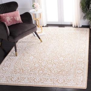 Martha Stewart x SAFAVIEH Area Rug Collection – 8′ x 10′, Gold & Ivory, Non-Shedding & Easy Cleaning, Ideal for Living Room, Bedroom, Office, Dining Space (MSR8937B)(Gold/Ivory)