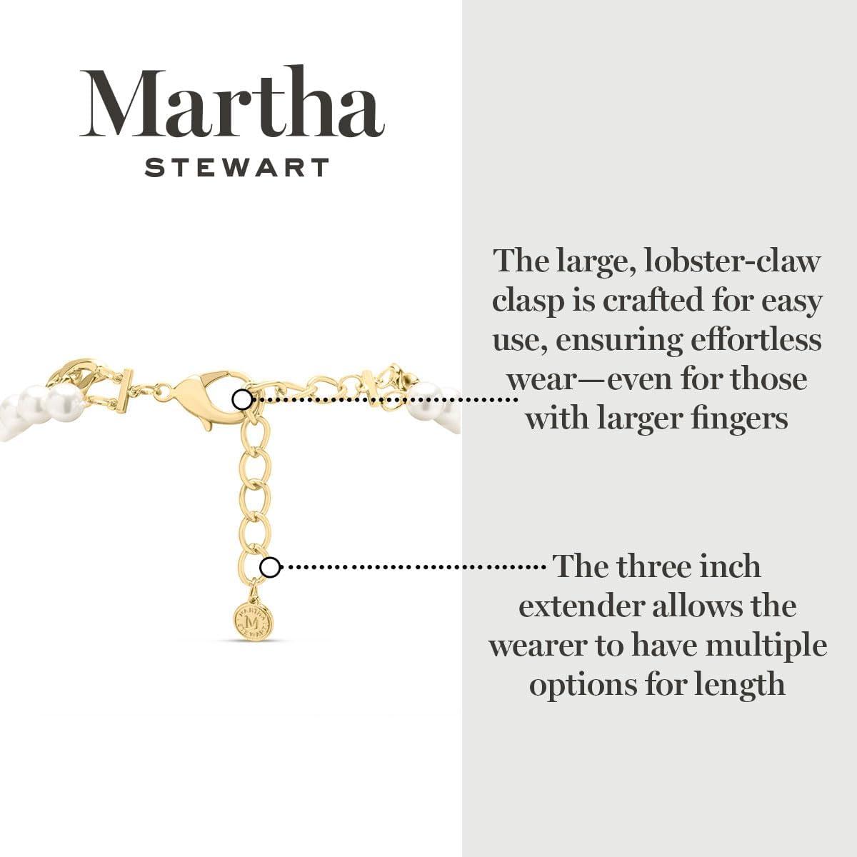 imageMartha Stewart Pearl and Curb Chain Necklace In Gold 16 Inches For Women
