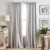 Martha Stewart Ticking Stripe Blackout Lining Rod Pocket/Back Tab Window Curtain Panel Pair, 84″, White/Grey