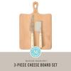 Martha Stewart Blairwood 3 Piece Beechwood Charcuterie Cutting Board with Cheese Knives Set