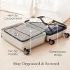 Martha Stewart The Bedford 30 Inch Rolling Luggage, Hardshell Suitcase with Spinner Wheels, Silver(Silver)