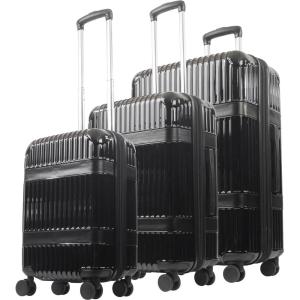 Martha Stewart The Bedford 30 Inch Rolling Luggage, Hardshell Suitcase with Spinner Wheels, Silver(Black)