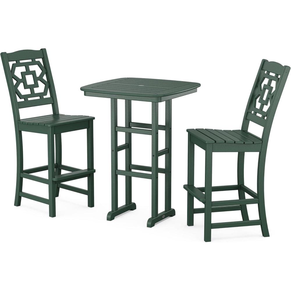 imageMartha Stewart by POLYWOOD Chinoiserie 3Piece Bar Set in MahoganyGreen
