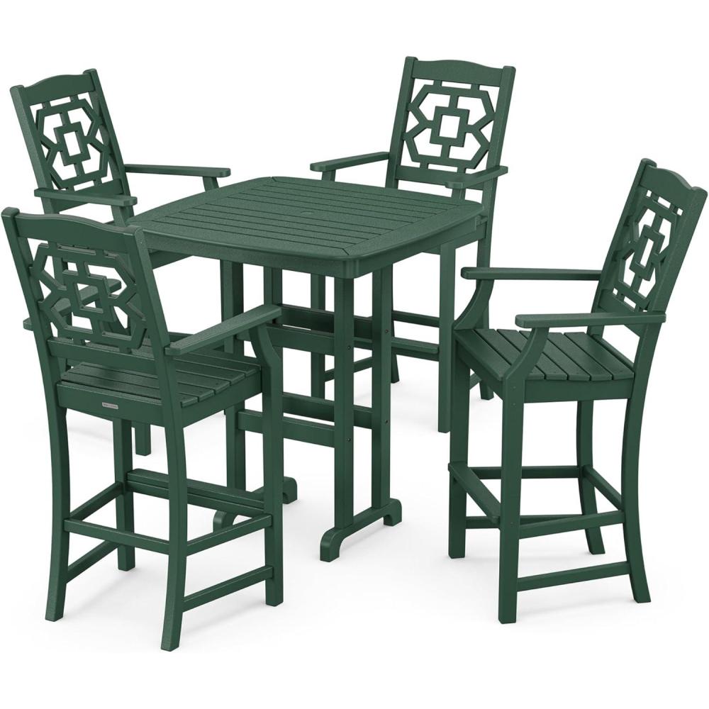 imageMartha Stewart by POLYWOOD Chinoiserie 5Piece Bar Set in GreenGreen
