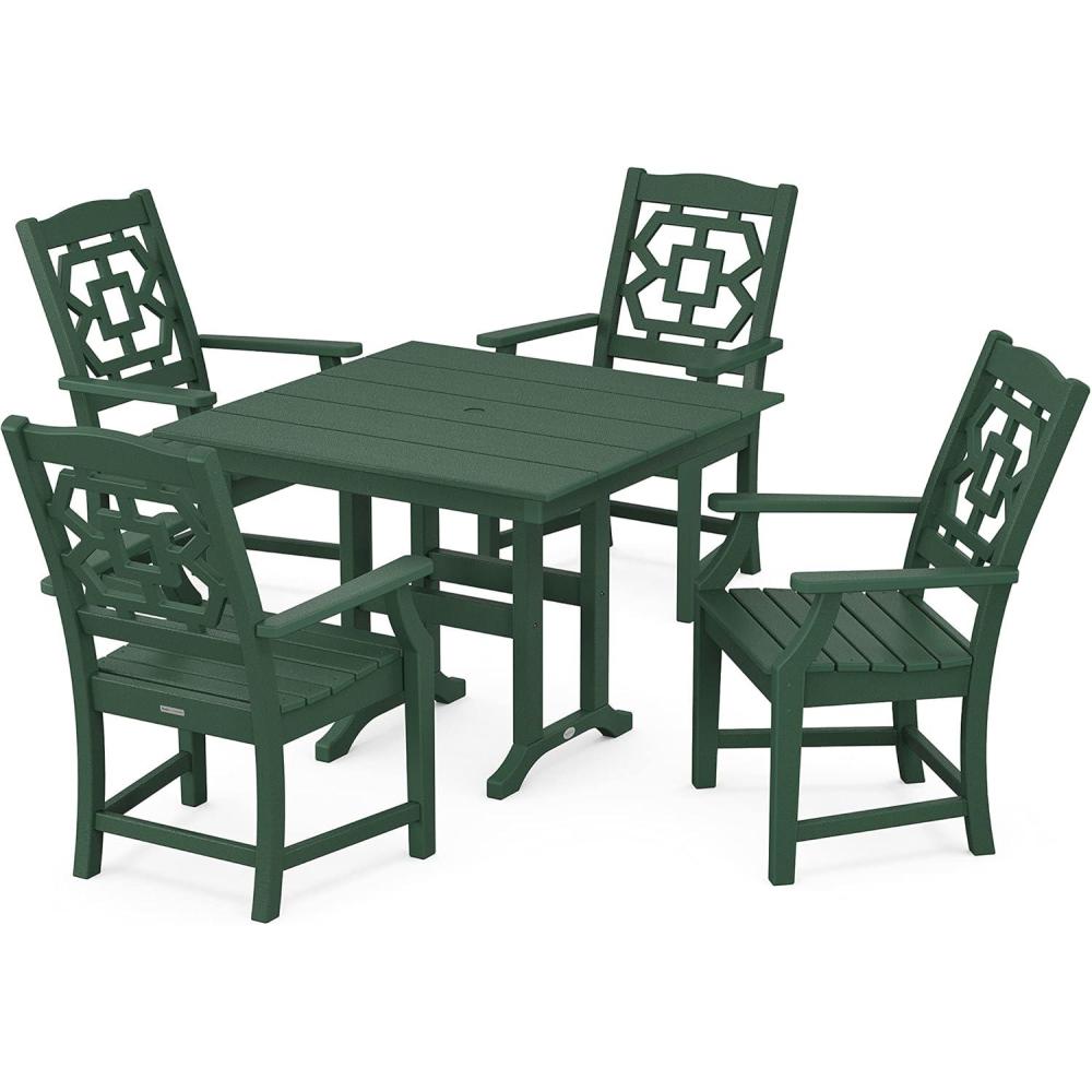 imageMartha Stewart by POLYWOOD Chinoiserie 5Piece Farmhouse Dining Set in GreenGreen