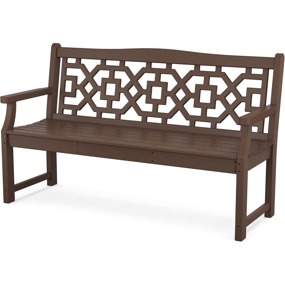 imageMartha Stewart by POLYWOOD Chinoiserie 60 Garden Bench in WhiteMahogany