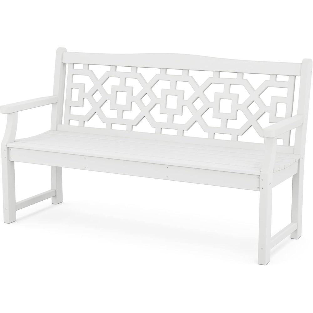 imageMartha Stewart by POLYWOOD Chinoiserie 60 Garden Bench in WhiteWhite