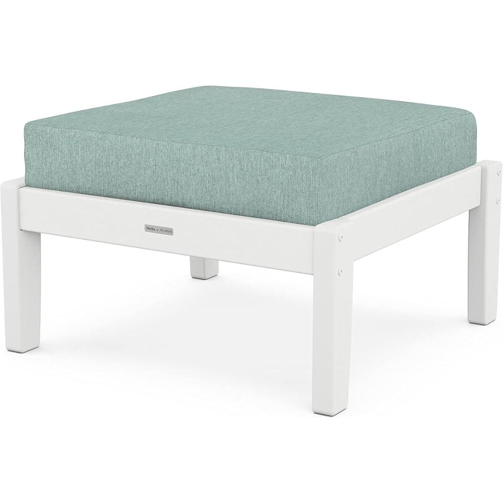 imageMartha Stewart by POLYWOOD Chinoiserie Deep Seating Ottoman in WhiteGlacier SpaWhite  Glacier Spa