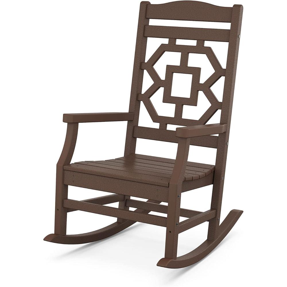 imageMartha Stewart by POLYWOOD Chinoiserie Rocking Chair in SandMahogany