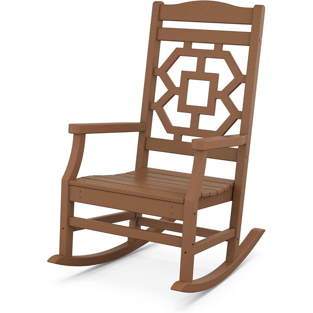 imageMartha Stewart by POLYWOOD Chinoiserie Rocking Chair in SandTeak