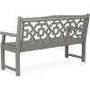 Martha Stewart by POLYWOOD® Chinoiserie 60” Garden Bench in White(Slate Grey)