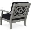 Martha Stewart by POLYWOOD® Chinoiserie Deep Seating Chair in White/Sky Blue(Slate Grey / Midnight Linen)