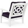 Martha Stewart by POLYWOOD® Chinoiserie Deep Seating Chair in White/Sky Blue(White / Navy Linen)