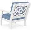 Martha Stewart by POLYWOOD® Chinoiserie Deep Seating Chair in White/Sky Blue(White / Sky Blue)
