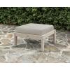 Martha Stewart by POLYWOOD® Chinoiserie Deep Seating Ottoman in White/Glacier Spa(Teak / Dune Burlap)