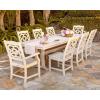 Martha Stewart by POLYWOOD Chinoiserie Outdoor Dining Arm Chair, Slate Grey, Durable HDPE All-Weather, Comfortable Patio Seating with Lattice Back, Backyard, Garden Furniture, Made in The USA(Mahogany)