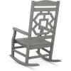 Martha Stewart by POLYWOOD® Chinoiserie Rocking Chair in Sand(Slate Grey)
