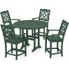 Martha Stewart by POLYWOOD® Chinoiserie 5-Piece Round Counter Set in Green(Green)