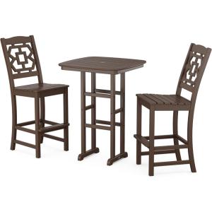 Martha Stewart by POLYWOOD® Chinoiserie 3-Piece Bar Set in Mahogany(Mahogany)