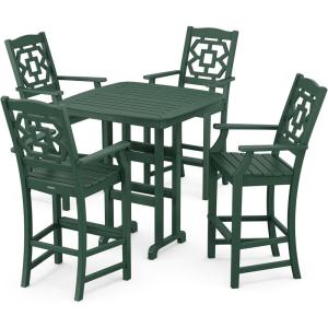 Martha Stewart by POLYWOOD® Chinoiserie 5-Piece Bar Set in Green(Green)