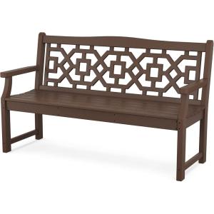 Martha Stewart by POLYWOOD® Chinoiserie 60” Garden Bench in White(Mahogany)