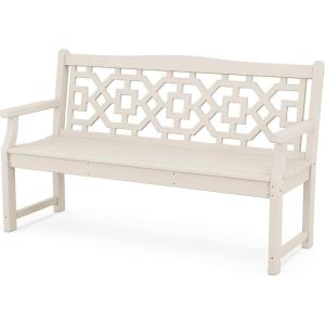 Martha Stewart by POLYWOOD® Chinoiserie 60” Garden Bench in White(Sand)