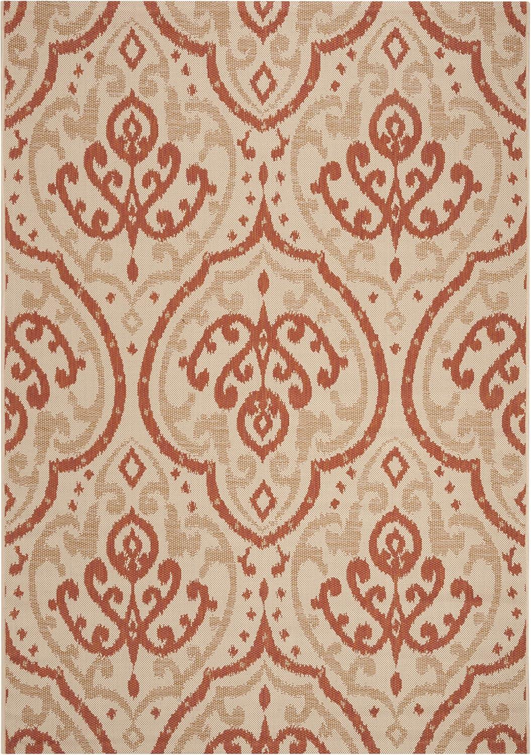 imageMartha Stewart x SAFAVIEH Outdoor Area Rug Collection 8 x 112quot Beige ampamp Anthracite Weather Resistant ampamp Washable Ideal for Patio Backyard Mudroom Deck Dining Space MSR411423612BeigeTerracotta