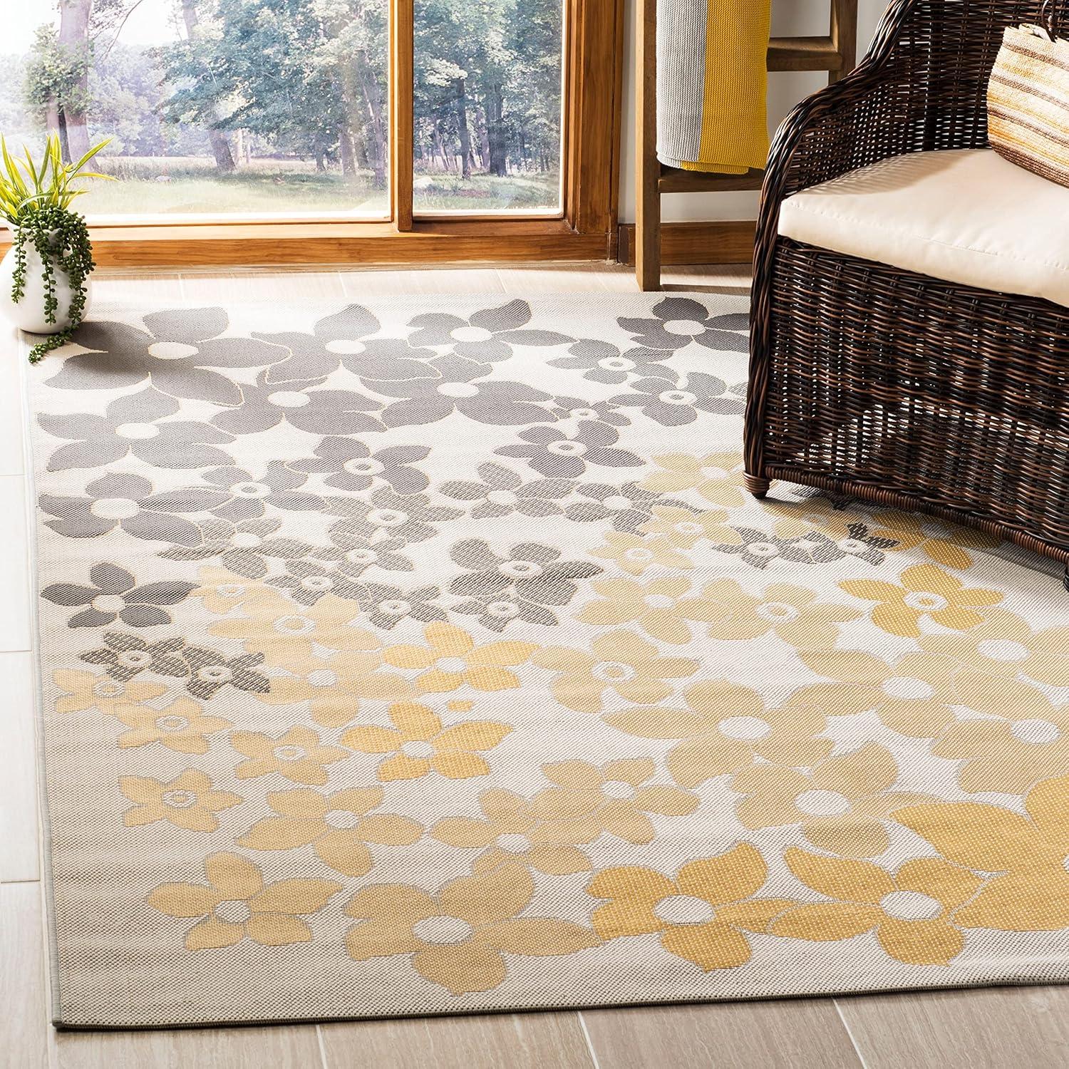 imageMartha Stewart x SAFAVIEH Outdoor Area Rug Collection 8 x 112quot Beige ampamp Brown Weather Resistant ampamp Washable Ideal for Patio Backyard Mudroom Deck Dining Space MSR4246232BeigeBrown
