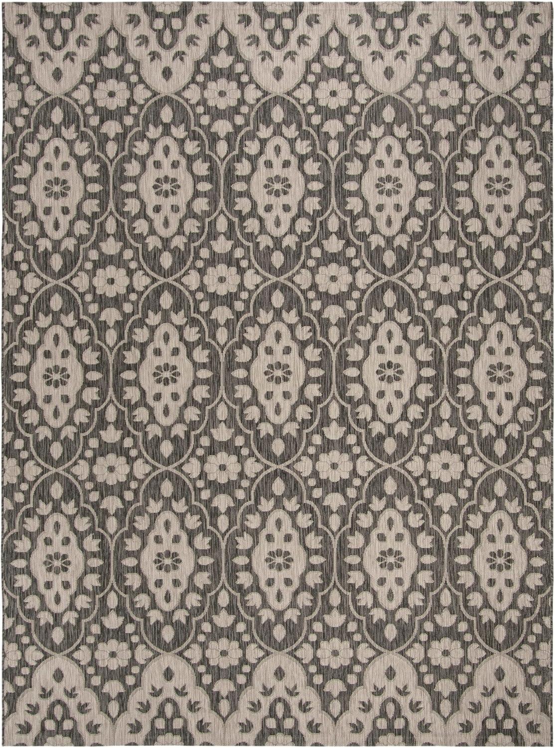 imageMartha Stewart x SAFAVIEH Outdoor Area Rug Collection 8 x 112quot Grey ampamp Navy Weather Resistant ampamp Washable Ideal for Patio Backyard Mudroom Deck Dining Space MSR411536812BlackBeige